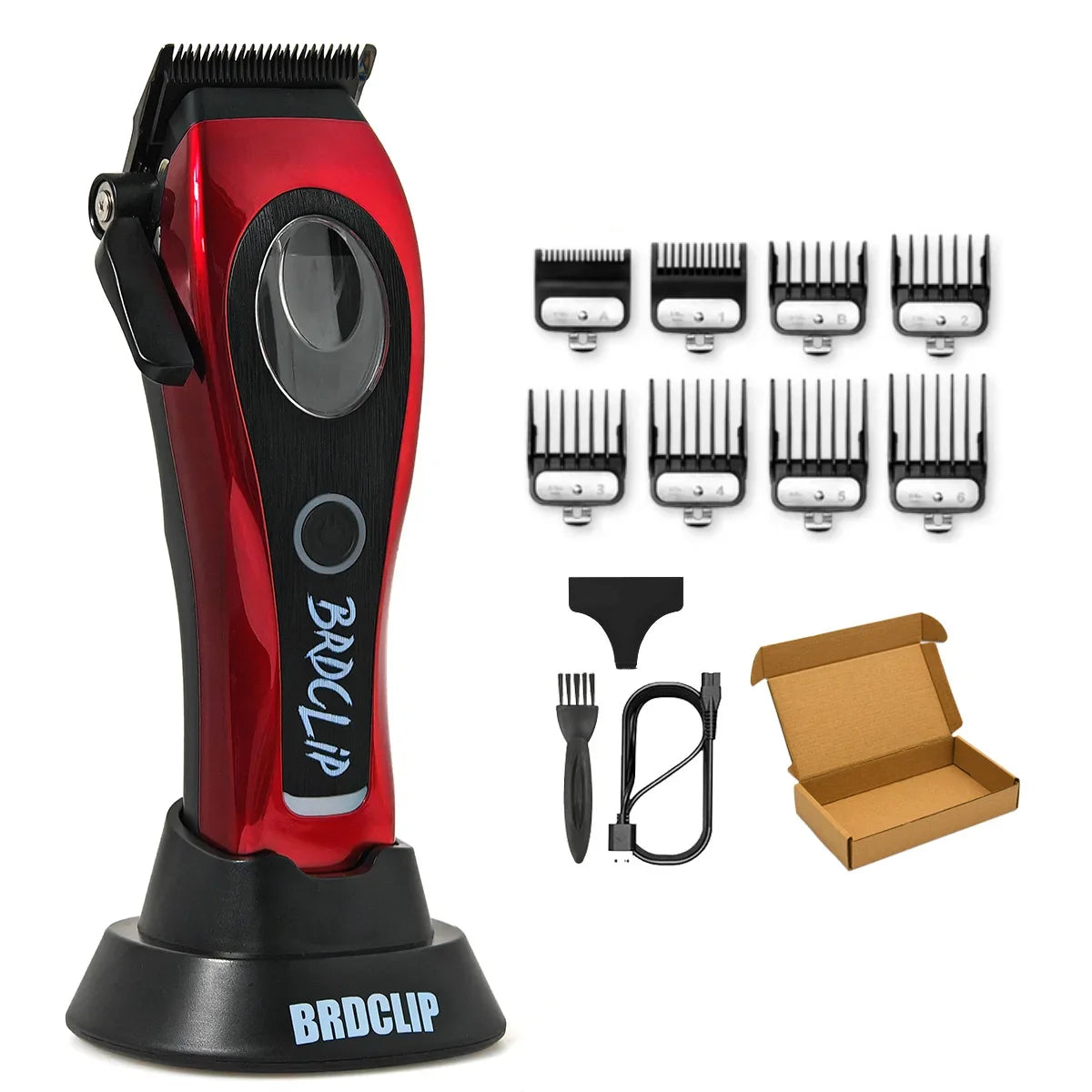 New Professional BRDCLIP M3C 8800RPM High Motor Hair Clipper DLC Blade Barber with Base 4500mAh Hair Cutting Machine Men Trimmer