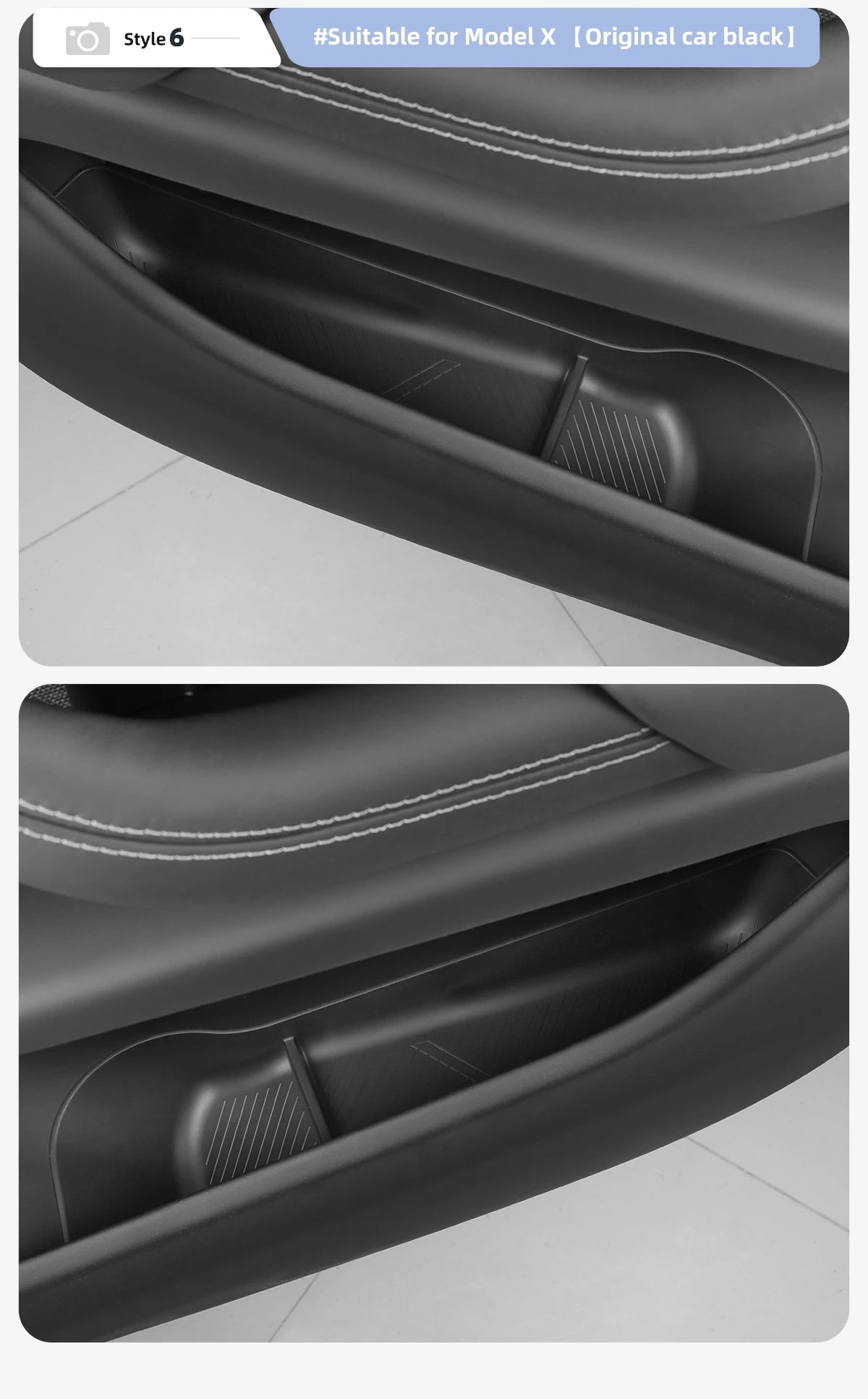 Car Door Side Storage Box  For Tesla Model X S 2023 2024 TPE Gate Slot Anti Dirty Storage Organizer Tidying Car Accessories