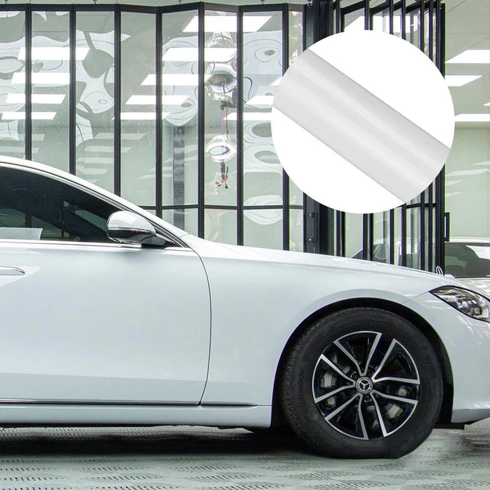 Glossy White Car Sticker Wrap Vinyl Film PET Sticker Bubble Free Vinyl Film Car Accessories Auto Exterior Interior Decoration