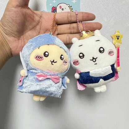 Jhiikawas Fairy Tale Prince  Princess Series Plush Keychain Cute Usagi Hachiware Jiikawa Anime Pendant Kawaii Bag Charm for Fans