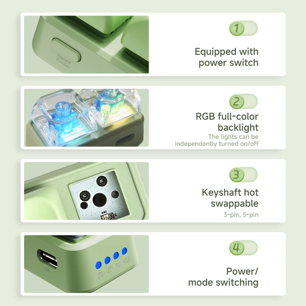 New Keypad Dual Button E-book Page Turner For Tablet Mobile Phone Blue Tooth Remote Control Swipe Short Videos For Android/IOS