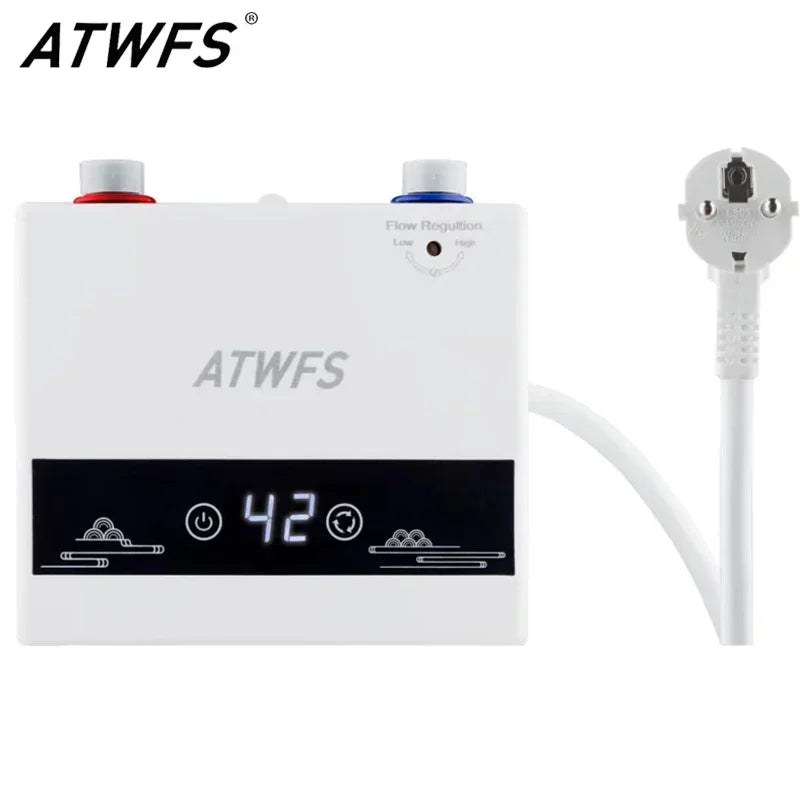 Instant Water Heater 220V 4600W Portable Electric Heaters for Bathroom Hot Water Shower and Home Kitchen Heating