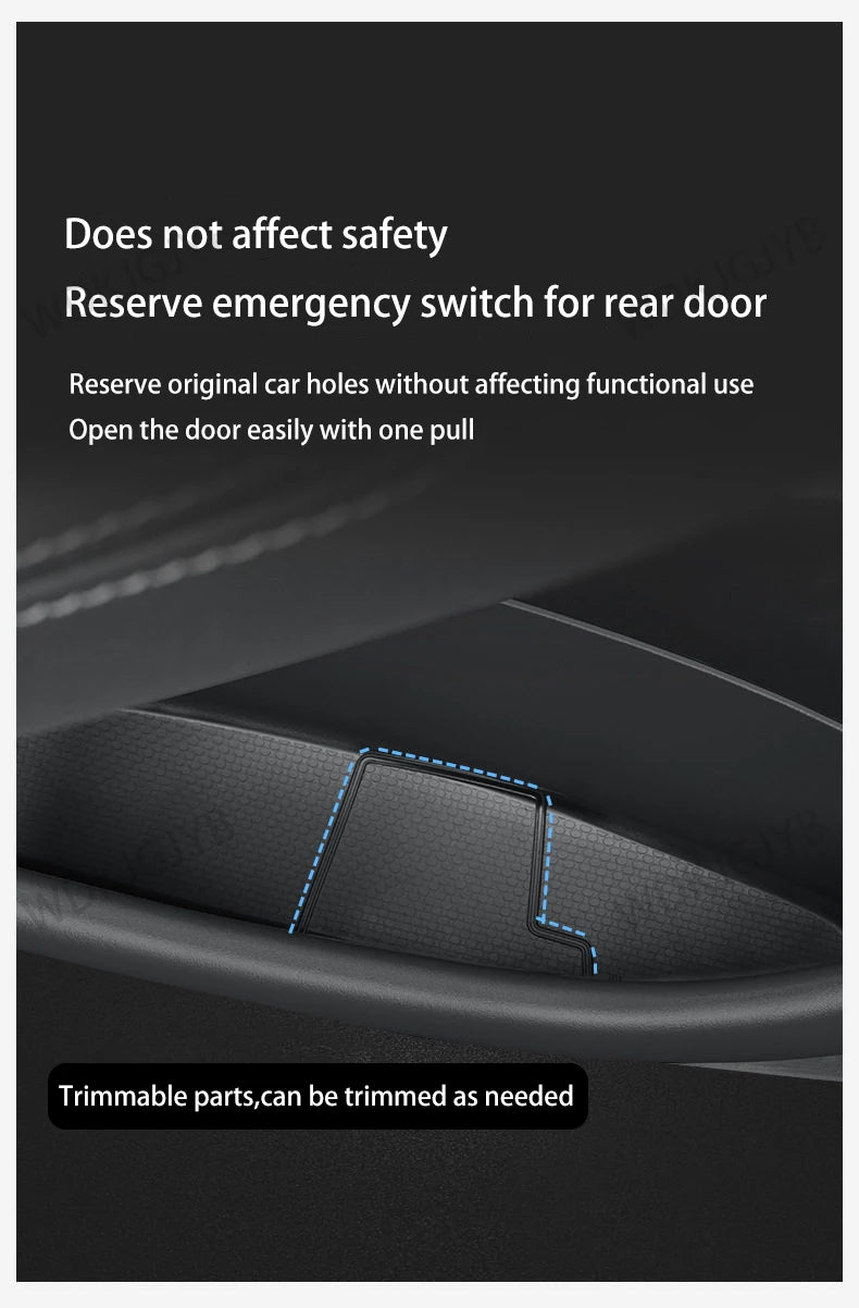 For Tesla Model YL Launch 2026 TPE Door Side Storage Box Front Rear Door Slot Organizer Tray Protector Model YL Door Storage Box