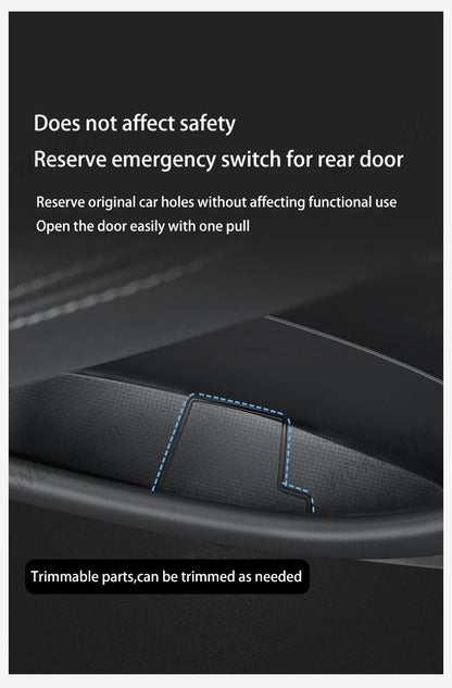 For Tesla Model YL Launch 2026 TPE Door Side Storage Box Front Rear Door Slot Organizer Tray Protector Model YL Door Storage Box