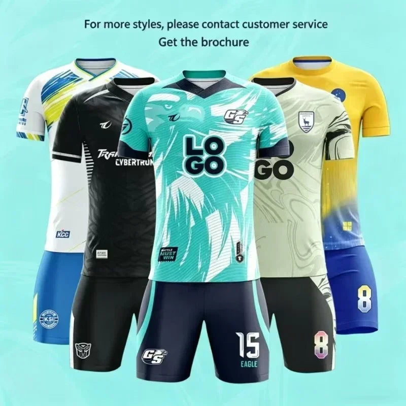 Custom Sublimation Football Jersey Sets Breathable Football Uniform Team Soccer Jersey Set Training Soccer Uniform For Men