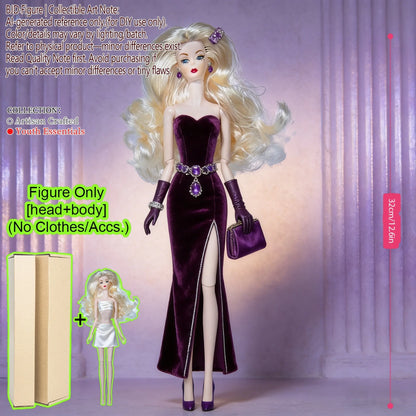 12.6 Inch 1/6 Fashion BJD MJD Supermodel Doll Ball Jointed Posable Collectible Realistic Hair NoClothes