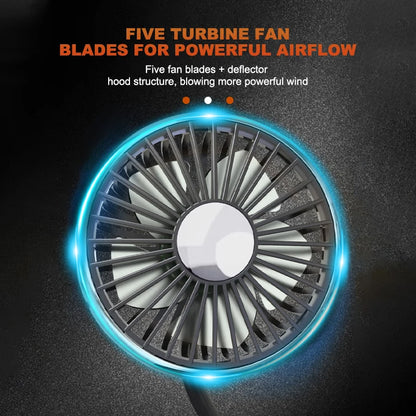 SEAMETAL Dual Head Car USB Fan Cooling Air Fan 3-Speed 360 Degree Adjustable Auto Headrest Fan for Summe Car Accessories