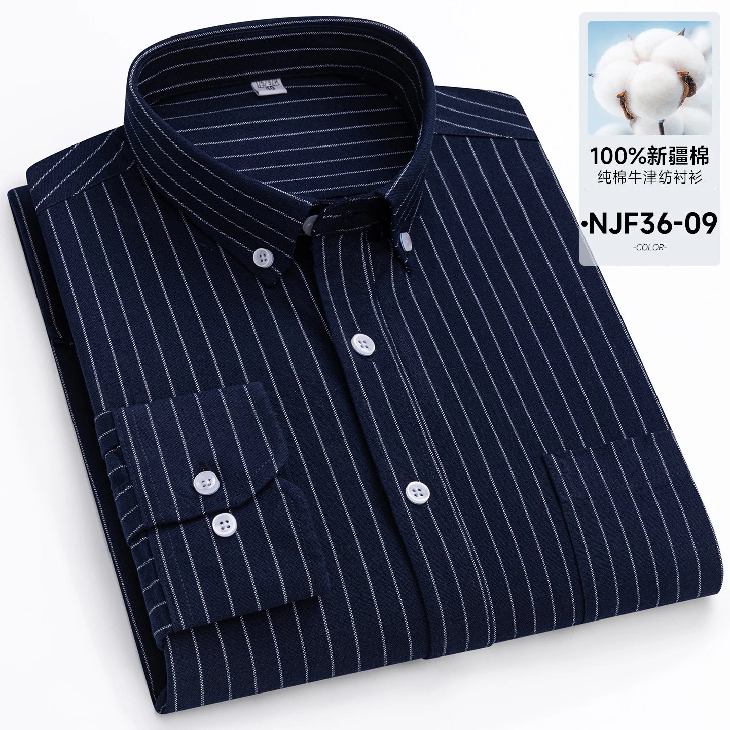 New in Tops Pure Cotton Oxford Plaid Striped Shirts For Men Long Sleeve Classic Business Formal Slim Fit Casual Designer Clothes