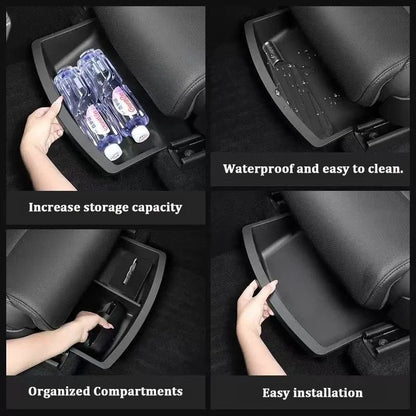 Under Seat Storage Box For Tesla Model YL 2025-2026 TPE Drawer Front Under Seat Organizer Trash Can Car Interior Accessories ﻿