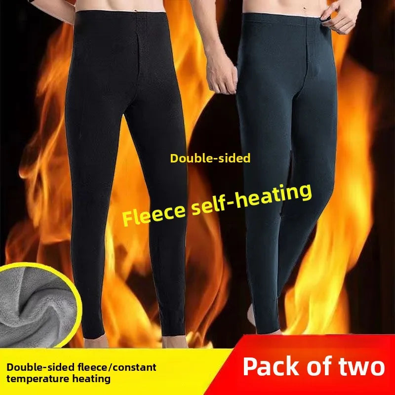 Double-Sided German Velvet Men's Thermal Pants Inner Wear Autumn Winter Fleece Heating Constant Temperature Large Size Bottom...