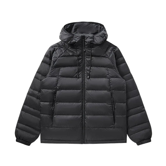UETEEY Ultra Light Men's Down Jacket 90% White Duck Down Hooded Winter Coat Men 2025 New Autumn Warm Compression Packable