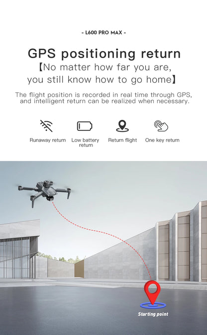 L600 PRO / L600 PRO MAX Drone 4K Professional HD Dual Cameras 3-axis Gimbal 5G WIFI Brushless Obstacle Avoidance Security Drone