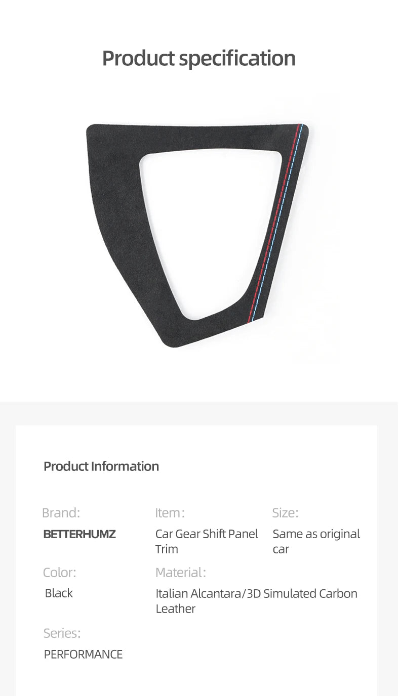 Center Console Gear Shifter Panel Trim Sticker For BMW F20 F21 2012-2019  Made of Alcantara Carbon Fiber Car Interior Accessory