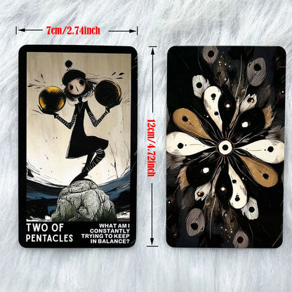 Shadow Tarot Cards Set, 80 Pieces, 13x8 Cm Size, Ideal for Reflection & Resistance Techniques, Not Suitable for Beginners