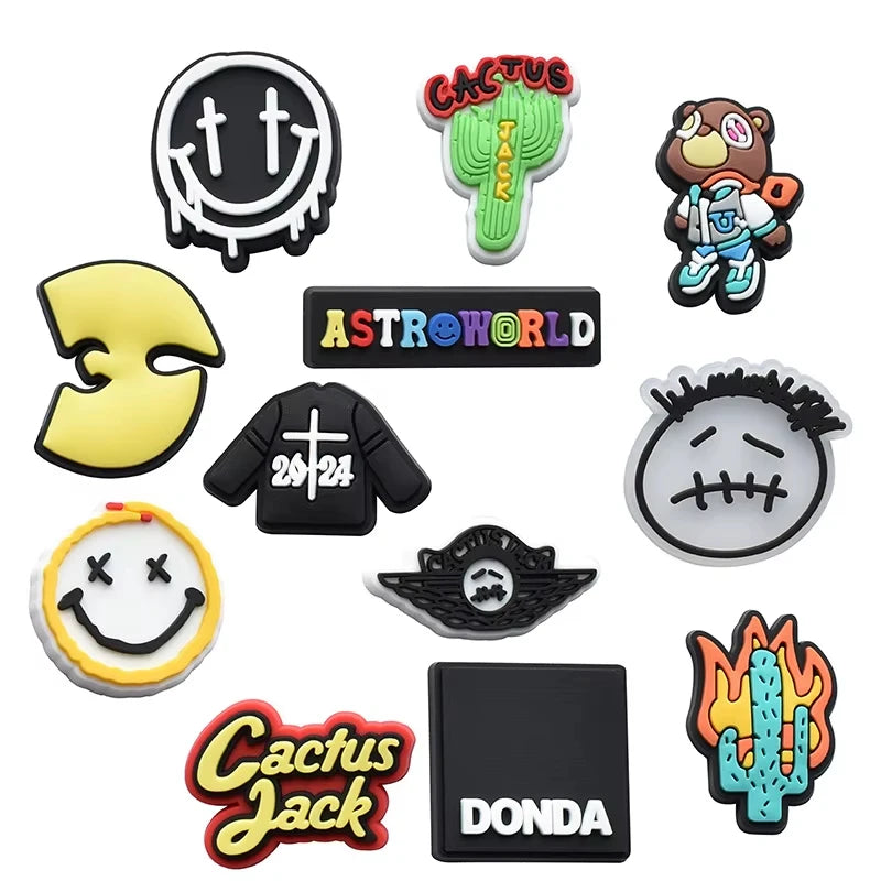 Monster Bear pop singer carton shoe Charms PVC Shoe Decoration For Fall winter wristband clog accessories Kids Halloween X-mas