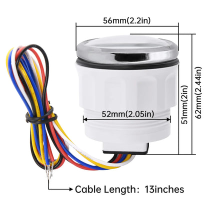 52mm Marine Boat Fuel Level Gauge 7-color backlight Digital pointer Fuel Gauge+100-500mm Fuel level sensor Digital car gauge
