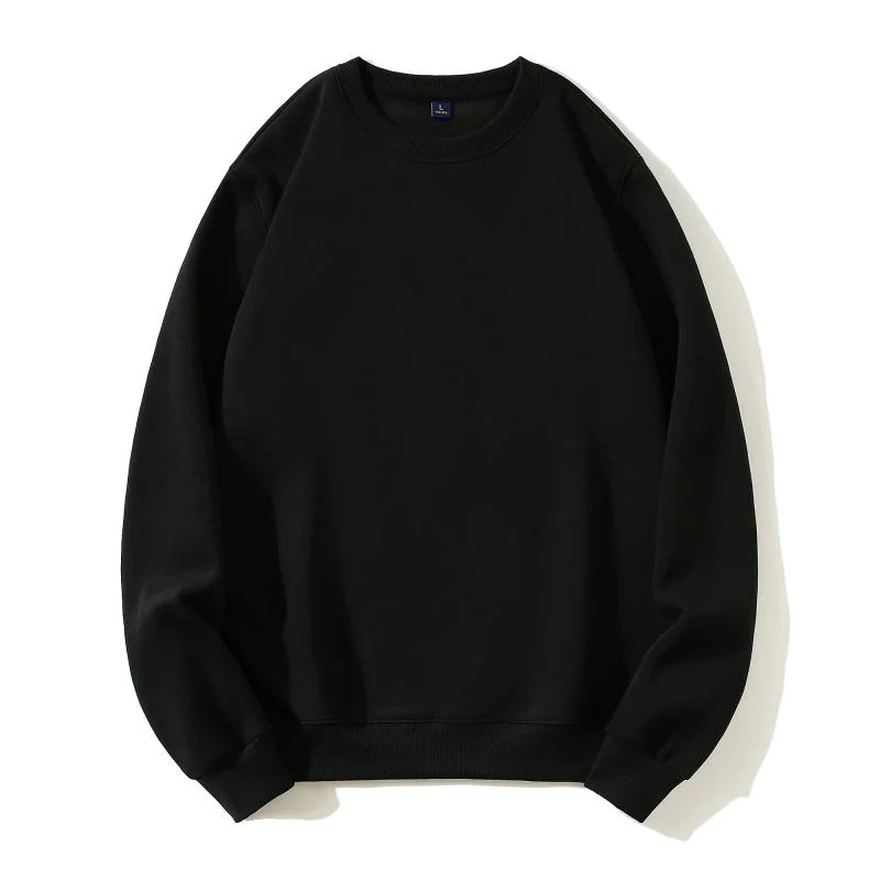 Fashion 100%Cotton Round Neck Sweater with fleece Custom Logo Printed Personal Group Brand Embroidery Design Men and Women thick