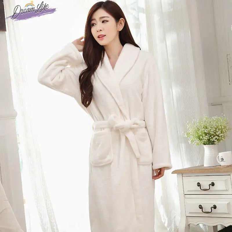 Thiened Long Pajamas Couples Flannel Spwear Coral Fce Home Clothes Men Women Robe Autumn Winter Nightgown Casual Sle