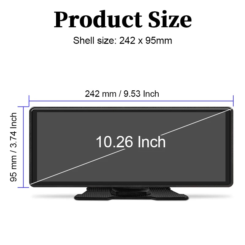 Hippcron 7/9/10.26" Car Mirror Radio Multimedia Video Portable Player Wireless CarPlay And Android Auto IPS Touch Screen Mirror