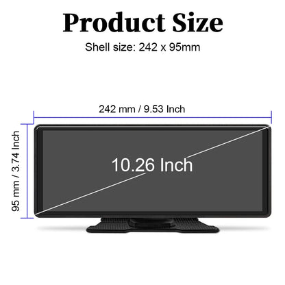 Hippcron 7/9/10.26" Car Mirror Radio Multimedia Video Portable Player Wireless CarPlay And Android Auto IPS Touch Screen Mirror