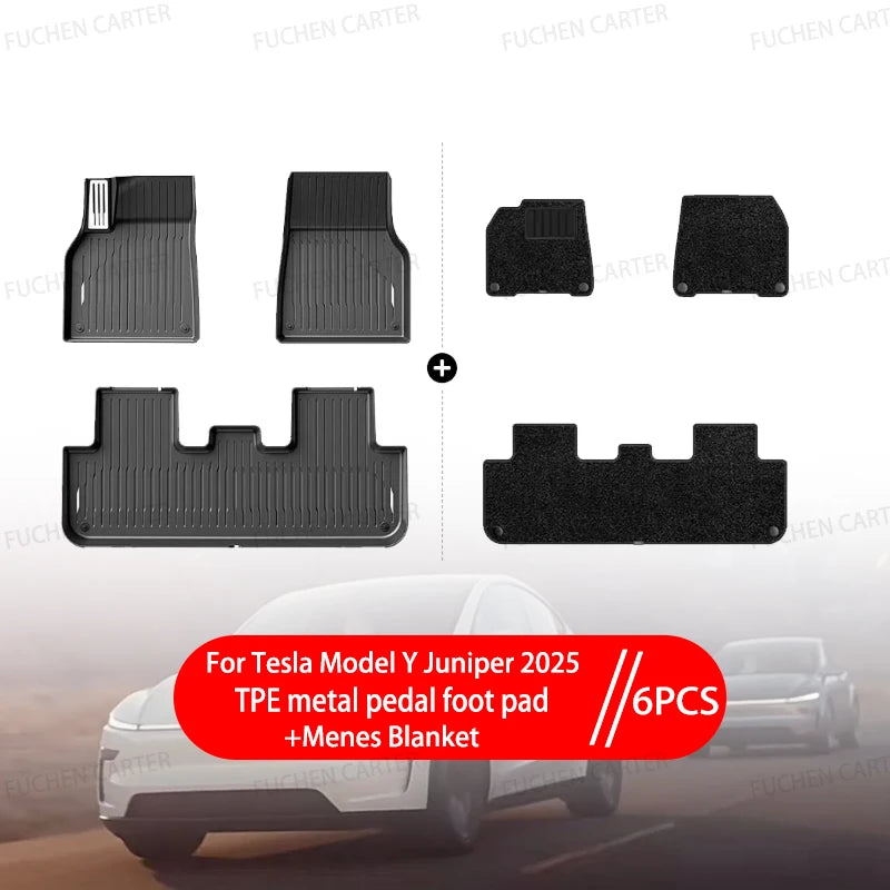 Car Floor Mats for Tesla NEW Model Y Juniper 2025+ Car Four Seasons Waterproof Non-slip Floor Mat TPE Special Car Accessories