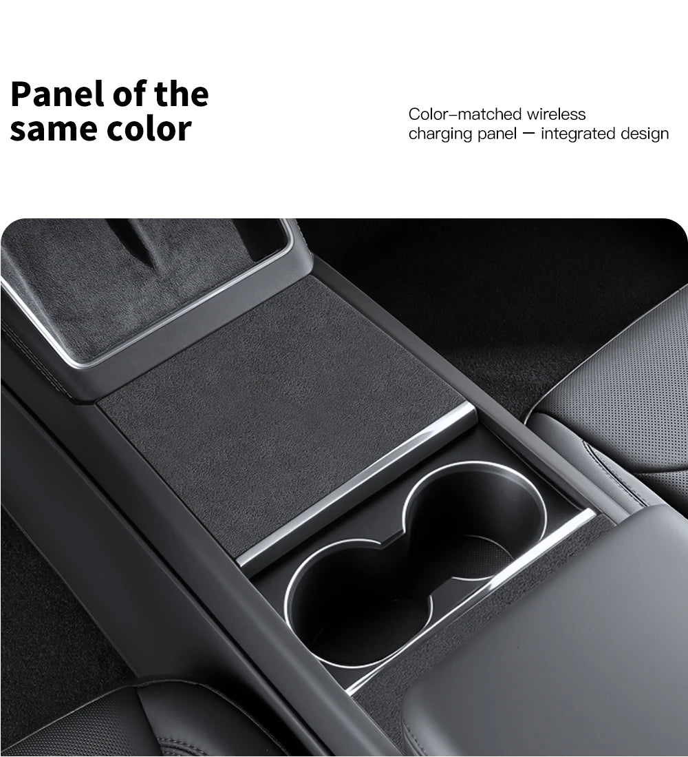 YZ Center Console Panel Sticker For Tesla Model 3/Y/YL Highland Juniper Electrostatic Adsorption Sticker Suede Film