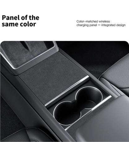 YZ Center Console Panel Sticker For Tesla Model 3/Y/YL Highland Juniper Electrostatic Adsorption Sticker Suede Film