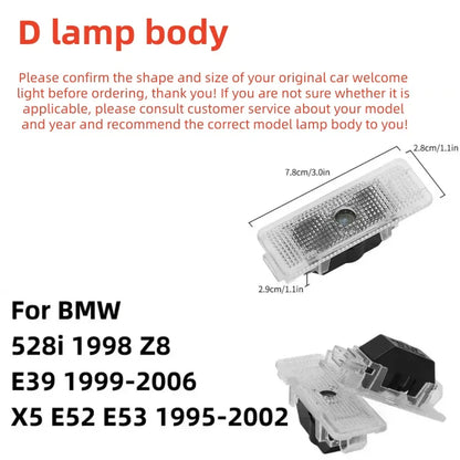 2PCS brand new LOVE badge HD style car door welcome light for BMW love decoration accessories car logo light.