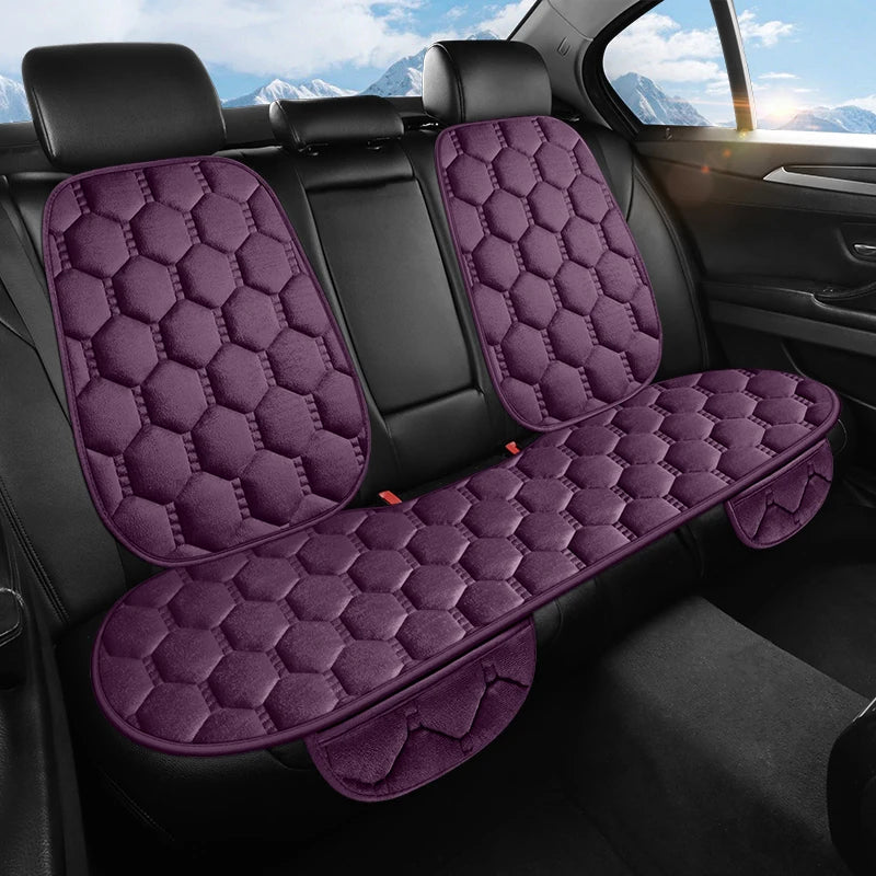 Winter Warm and Thick Velvet Car Seat Cushion Four Seasons Universal Single Seat Small Three piece Plush Warm Five Seat Anti sli