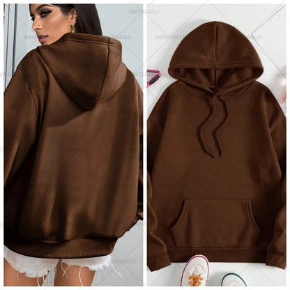 Unisex Loose Men's Women Cotton Hoodies Casual Autumn Winter Fleece Sweatshirt Oversized Pullover O-Neck Tops Hoody Solid Color