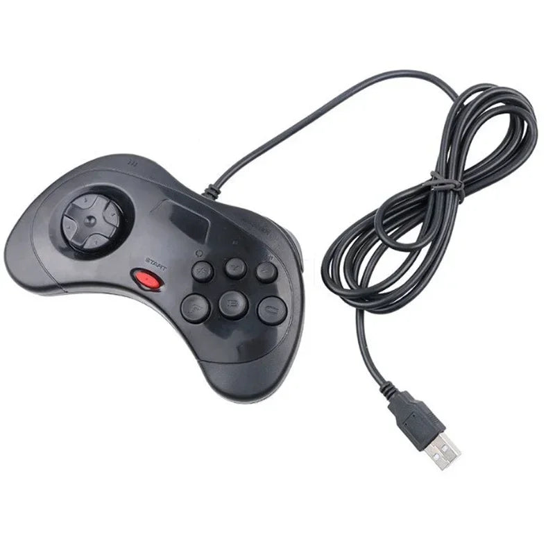 USB Classic Wired Game Gamepad for Segas Saturn System Style for PC/ Mac Gaming Controller