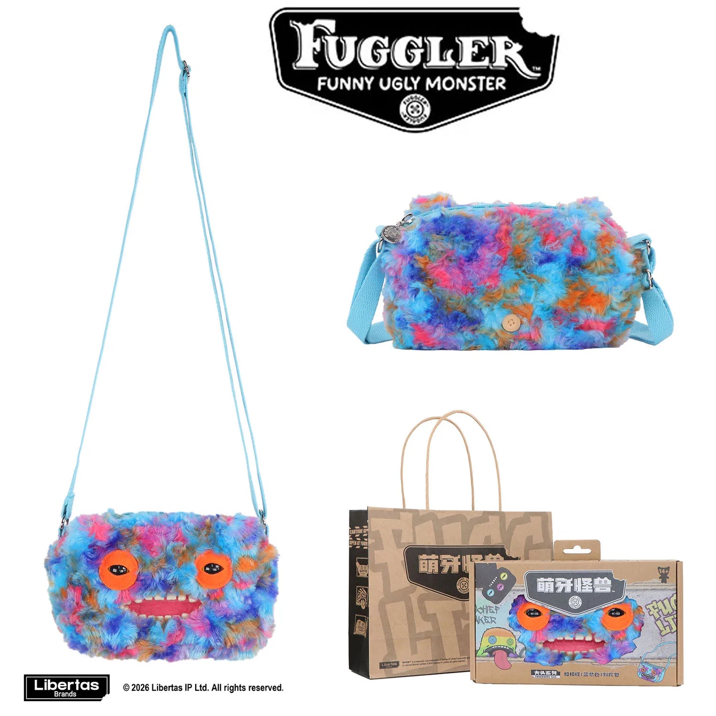 Fugglers Ugly Tooth Monster Fluffy Crossbody Bags Cute Fugg Plush Purse Shoulder Backpack Wallet Girls Boys Cartoon Animal 22CM