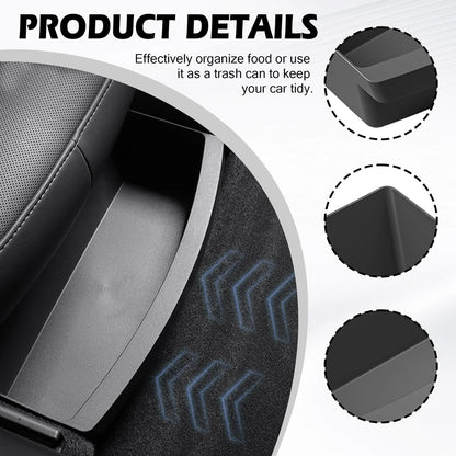 Under Seat Storage Box Organizer for Tesla Model Y Juniper 2025 2026 Underseat Storage Tray Bin Trash Can Car Travel Accessories