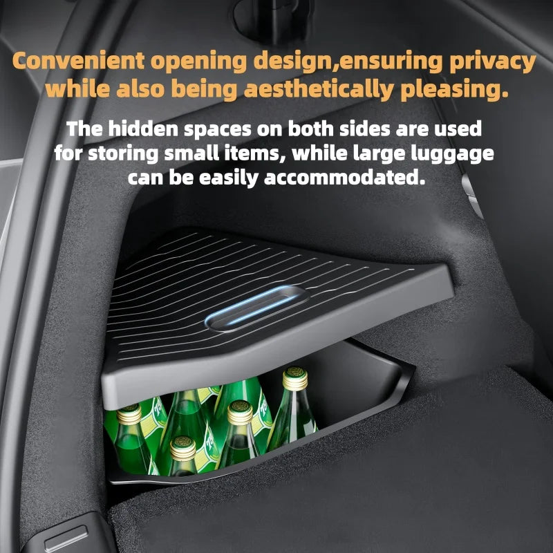 4PCS Trunk Organizer for Tesla Model YL Launch Refresh 2026 Rear Trunk Storage Bins Side Box Organiser TPE Accessories