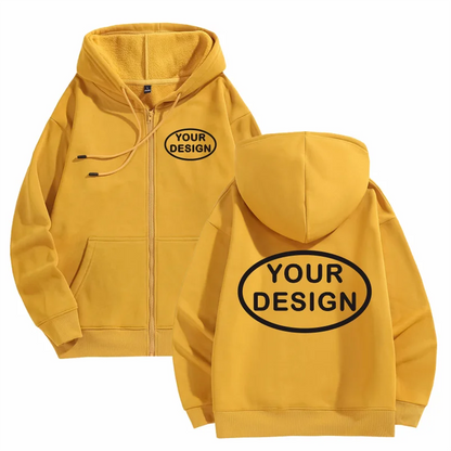 Customize Your Logo Zipper Sweatshirt For Men And Women Loose Casual Fashionable Long Sleeved Sportswear Personalized Embroidery
