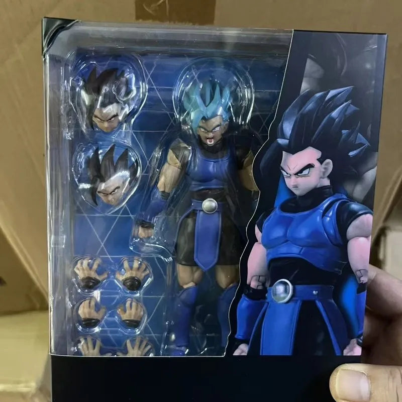Anime Dragon Ball Legends Shallot Super Saiyan Blue Posable Action Figure Collectible Model With Extra Heads Hands Tail Parts