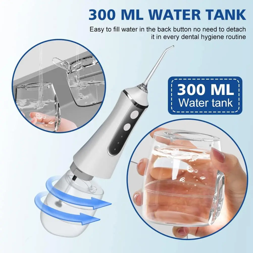 Oral Irrigator Wireless Electric Interdental Cleaner For Teeth Gums Dental Care 3 Modes 5 Replacement Nozzles USB Rechargeable S