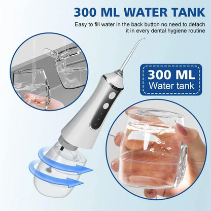 Oral Irrigator Wireless Electric Interdental Cleaner For Teeth Gums Dental Care 3 Modes 5 Replacement Nozzles USB Rechargeable S