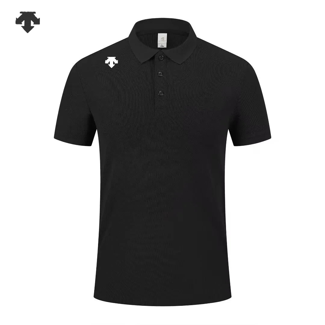 High end sports men's short sleeved brand printed polo shirt comfortable and breathable top 2026 summer new casual lapel T-shirt