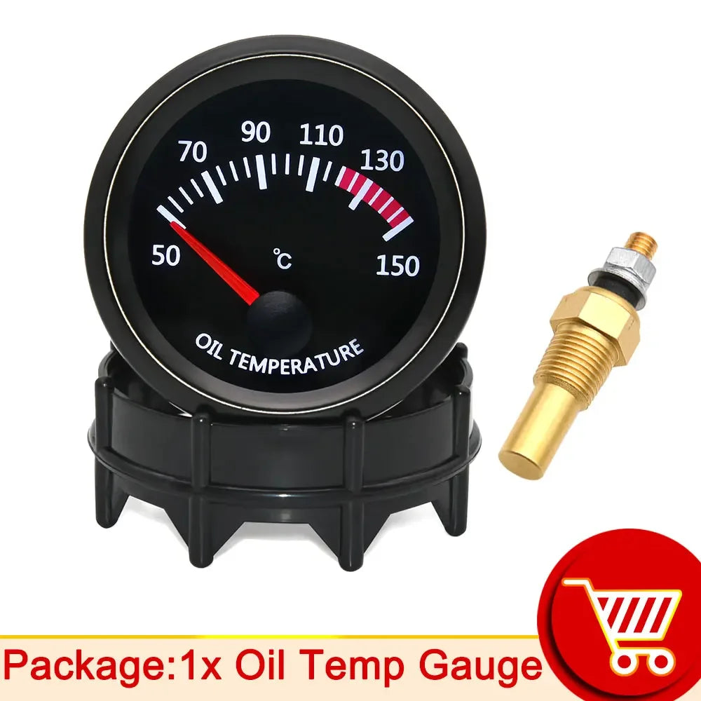 AD 52mm Water Temp/Oil Temp/Voltmeter/Oil Press BAR PSI /Vacuum/Boost Gauge/Air Fuel Ratio/EGT Gauge With Sensor Fit for 12V Car