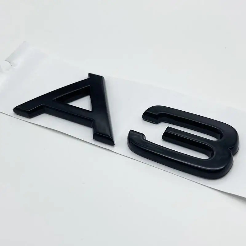 3D Chrome Glossy Black ABS TDI TFSI Car Rear Emblem Sticker for Audi A1 A3 A4 A5 A6 A6L A7 A8 S3 S6 Q3 Q5 Q7 TT S RS