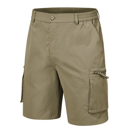 Men's Summer Breathable Cargo Shorts Loose Casual  Elastic Waist Multi-Pocket shorts Suitable for Outdoor Sports And Daily Wear