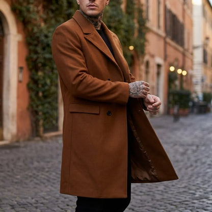 New Winter Men's Double-Breasted Trench Coat Warm Lined Comfort Medium Length Fit Casual Business Street Commuting | Sizes M-2XL
