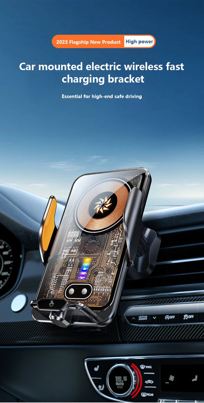 66W Fast Charging Car Phone Holder Wireless Magnetic Charging Base  Fully Automatic Sensor Activation Function