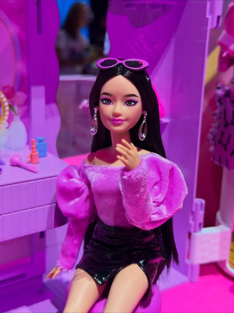 New Barbi e Fashion Doll Black Pink Collection Jjn8 Shiny Dress Bling Accessories Rural Doll Collectible Send Fans Holiday Gift