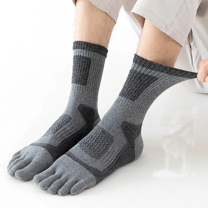 1/5 Pairs Five Toe Socks For Men Thick Compression Mesh Breathable Sport Short Socks For Running Basketball Bike Fitness Outdoor