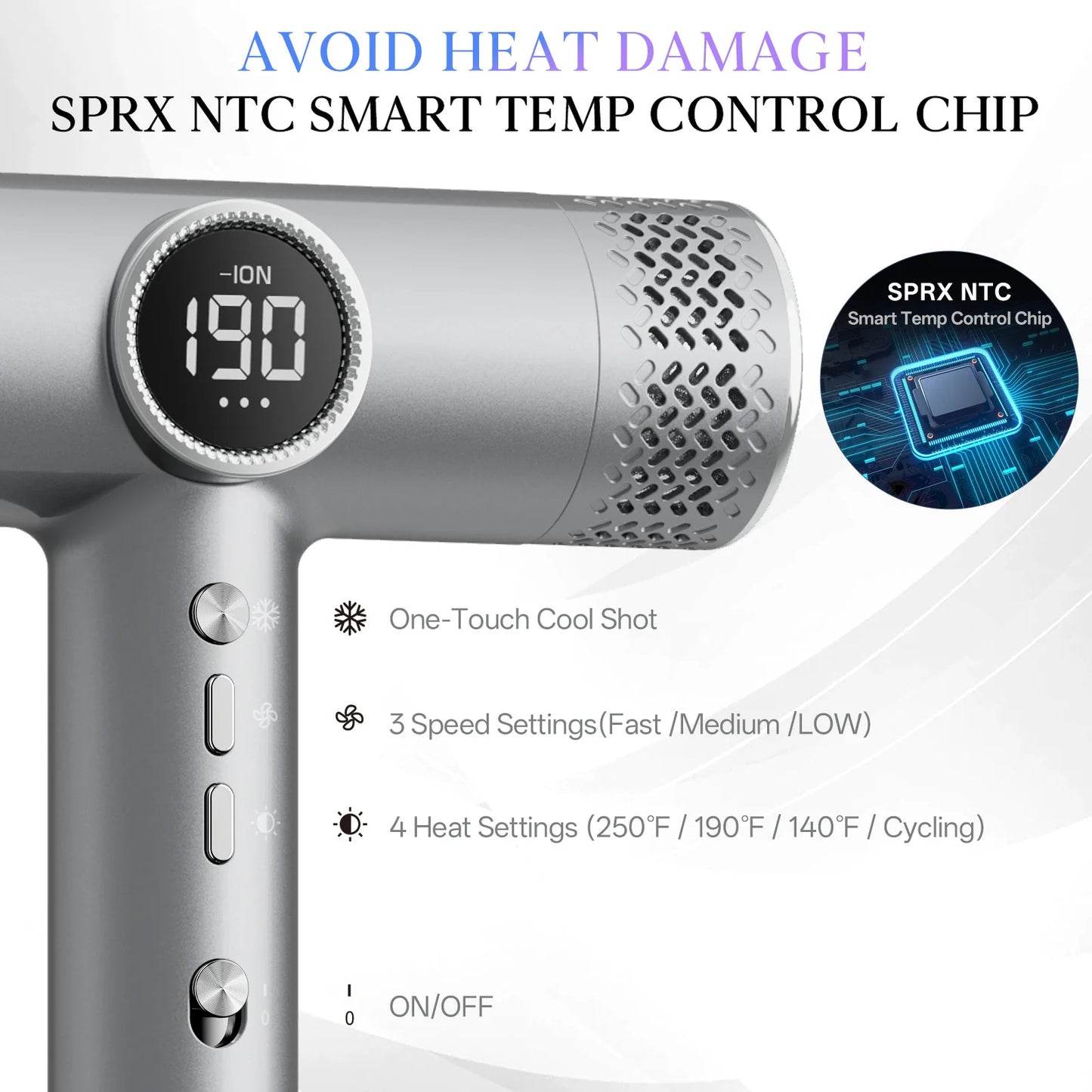 TINSOL Professional high-speed hair dryer, negative ion hair care fast drying constant temperature hair care portable hair dryer