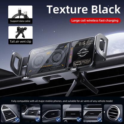 Fold Screen Car Wireless Charger Dual Coil Mount 15W Fast Car Charging for Samsung Galaxy S23 S22 S21 Z Fold Flip 5 4 3