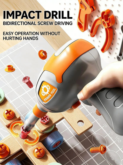 Kids Tool Set Toys DIY Nut Assembly Pretend Play Repair Construction Tool Kit for Toddlers Educational Toys Boys Girls Xmas Gift