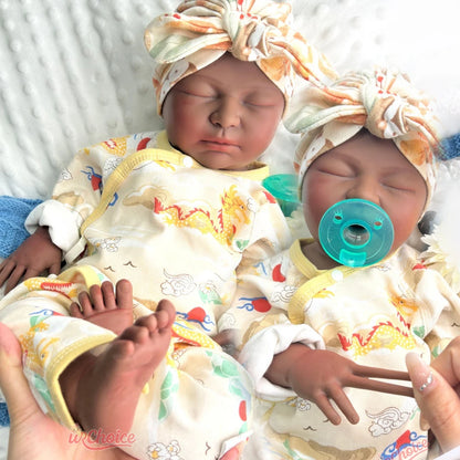 22inch High Quality Full Silicone Reborn Baby Girl Can Open Mouth Lifelike Soft Texture Warm Doll for Emotional Comfort